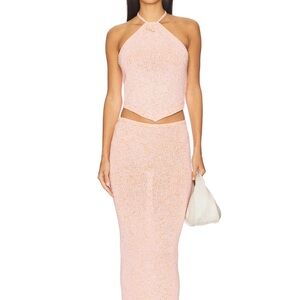Elegant Peach Maxi Dress